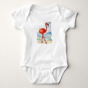 Roze Flamingo Vogel Baby Jersey Bodysuit