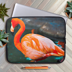 Roze Flamingo Vogel Foto Mooi Bold Modern Laptop Sleeve