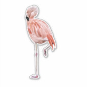 Roze Flamingo Vogel Grote Sticker (Voorkant)