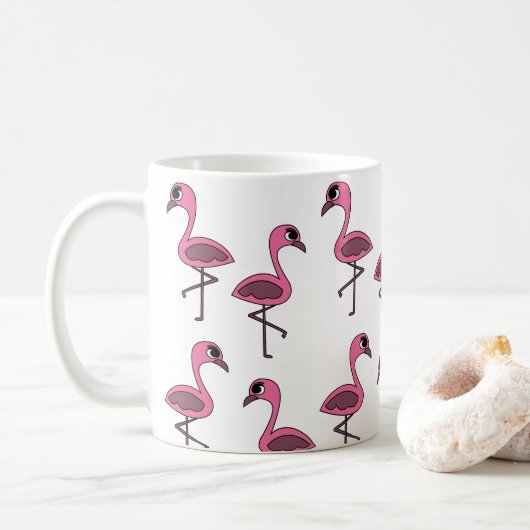 Roze Flamingo Vogel Koffiemok (Met donut)