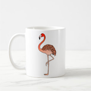 Roze Flamingo Vogel Lijnkunst-57567 Koffiemok