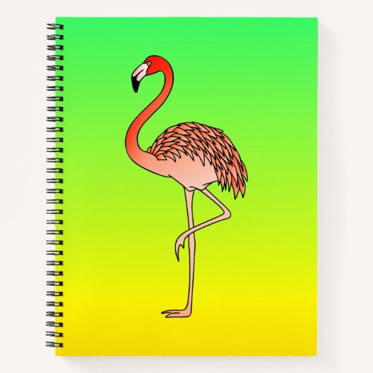 Roze Flamingo Vogel Lijnkunst-57567 Koffiemok Notitieboek (Voorkant)