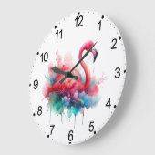 Roze Flamingo Vogel Sublimatie Grote Klok (Hoek)