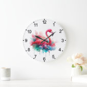 Roze Flamingo Vogel Sublimatie Grote Klok (Huis)