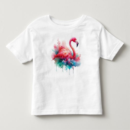 Roze Flamingo Vogel Sublimatie Kinder Shirts (Voorkant)