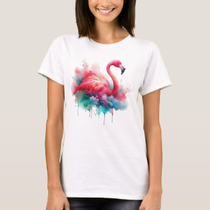 Roze Flamingo Vogel Sublimatie T-shirt