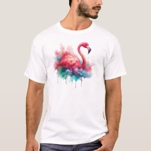 Roze Flamingo Vogel Sublimatie T-shirt