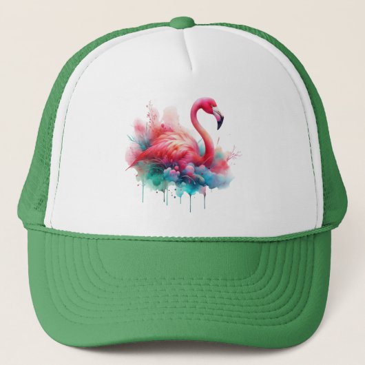 Roze Flamingo Vogel Sublimatie Trucker Pet (Voorkant)