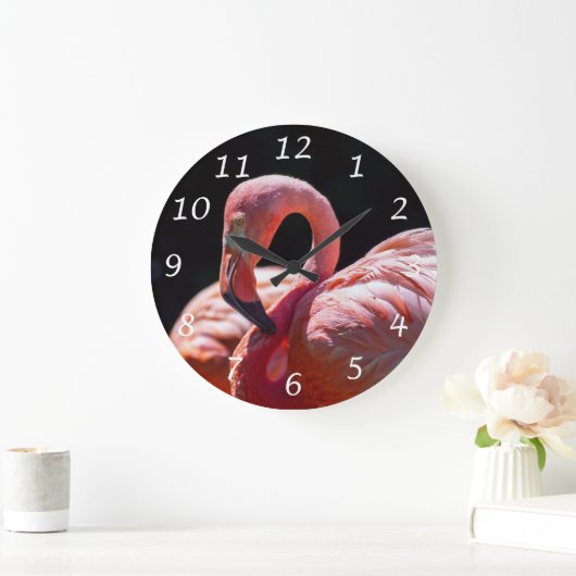Roze Flamingo Vogel Wandklok (Huis)