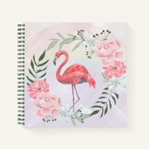 Roze Flamingo, vogel, waterverf Notitieboek