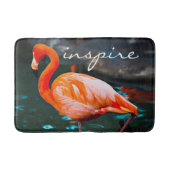Roze Flamingo Vogelfoto Inspireren Quote Modern Badmat (Voorkant)