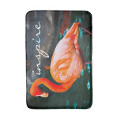 Roze Flamingo Vogelfoto Inspireren Quote Modern Badmat (Voorkant Verticaal)