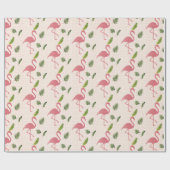 Roze Flamingo Vogelpatroon Cadeaupapier (Vlak)