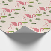 Roze Flamingo Vogelpatroon Cadeaupapier (Hoek)