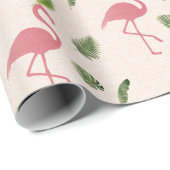 Roze Flamingo Vogelpatroon Cadeaupapier (Rol Hoek)