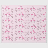 Roze Flamingo Vogelpatroon Cadeaupapier (Vlak)