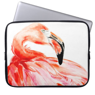 Roze Flamingo vogelprofiel portret, wonderbaarlijk Laptop Sleeve