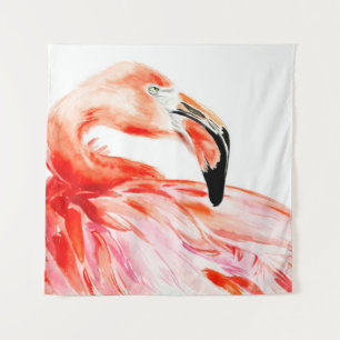 Roze Flamingo vogelprofiel portret, wonderbaarlijk Wandkleed
