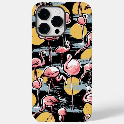 Roze Flamingo vogels en zonsondergang | Tropische Case-Mate iPhone Case (Achterkant)