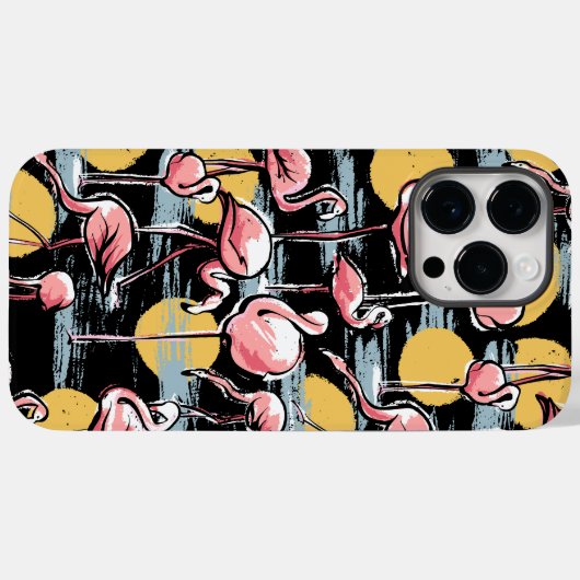 Roze Flamingo vogels en zonsondergang | Tropische Case-Mate iPhone Case (Achterkant (horizontaal))