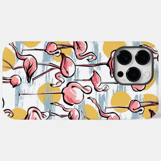 Roze Flamingo vogels en zonsondergang | Tropische Case-Mate iPhone Case (Achterkant (horizontaal))