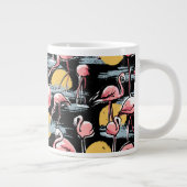 Roze Flamingo vogels en zonsondergang | Tropische Grote Koffiekop (Rechts)