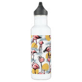 Roze Flamingo vogels en zonsondergang | Tropische  Waterfles (Rechts)