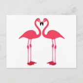Roze flamingo-vogels-liefde-hart briefkaart (Voorkant)