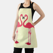 Roze flamingo-vogels-liefde-hart schort (Insitu)