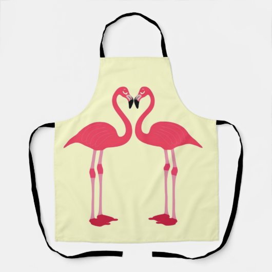 Roze flamingo-vogels-liefde-hart schort (Voorkant)