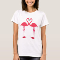 Roze flamingo-vogels-liefde-hart