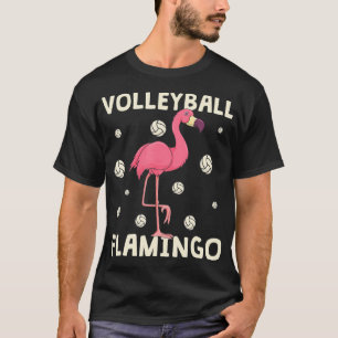 Roze Flamingo Volleybal Grappig Strand Vball Meisj T-shirt