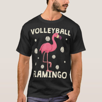 Roze Flamingo Volleybal Grappig Strand Vball Meisj T-shirt