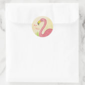 Roze Flamingo voor je sticker (Tas)