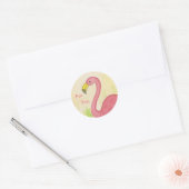Roze Flamingo voor je sticker (Envelop)