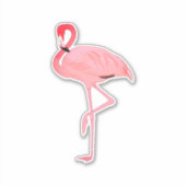 Roze Flamingo Vorm Uitgesneden Sticker (Voorkant)
