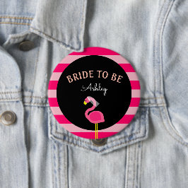 Roze Flamingo Vrijgezellenfeest Bachelorette Butto Ronde Button 4,0 Cm