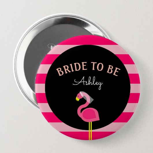 Roze Flamingo Vrijgezellenfeest Bachelorette Butto Ronde Button 4,0 Cm (Voorkant /achterkant)