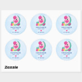 Roze Flamingo & Vruchten Handgemaakt met Liefde Ronde Sticker (Vel)