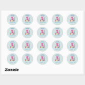 Roze Flamingo & Vruchten Zeepgeuren Ronde Sticker (Vel)