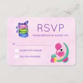 Roze Flamingo w/ Fruits & Macarons RSVP Response