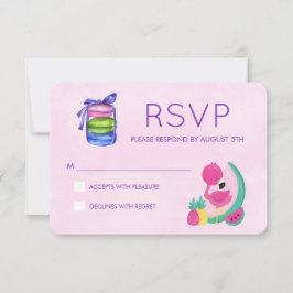 Roze Flamingo w/ Fruits & Macarons RSVP Response