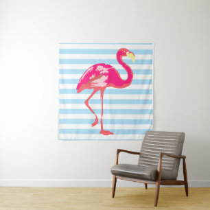 Roze Flamingo Wandkleed