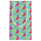 Roze flamingo water en palm patroon geschenkzakken klein cadeauzakje (Voorkant)