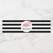 Roze Flamingo Waterflesetiket Waterfles Etiket (Enkel label)