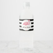 Roze Flamingo Waterflesetiket Waterfles Etiket (Voorkant)