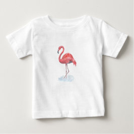 Roze flamingo, waterverf.