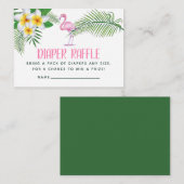 Roze Flamingo Waterverf Baby shower Informatiekaartje (Voorkant / Achterkant)