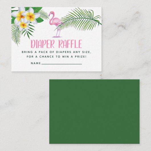 Roze Flamingo Waterverf Baby shower Informatiekaartje (Voorkant / Achterkant)