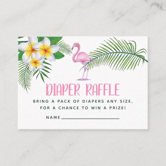 Roze Flamingo Waterverf Baby shower Informatiekaartje (Voorkant)